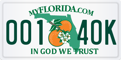 FL license plate 0014OK