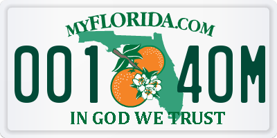 FL license plate 0014OM