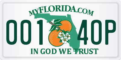 FL license plate 0014OP