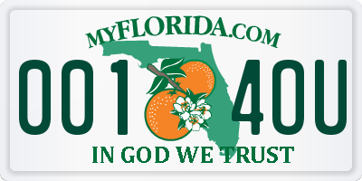 FL license plate 0014OU