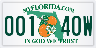 FL license plate 0014OW