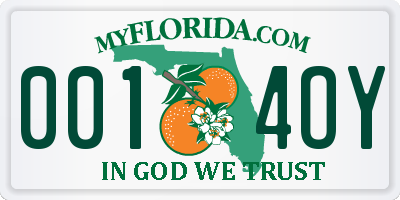 FL license plate 0014OY