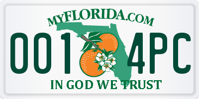 FL license plate 0014PC