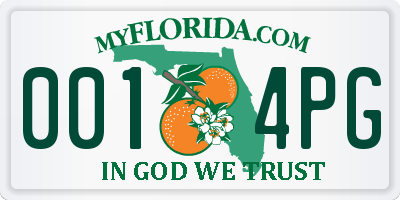 FL license plate 0014PG