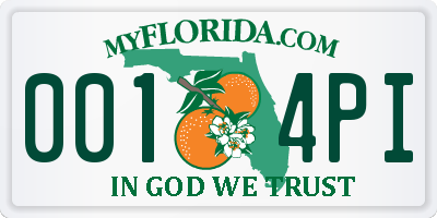 FL license plate 0014PI