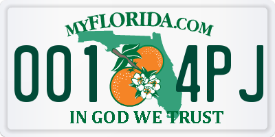 FL license plate 0014PJ