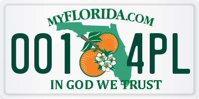 FL license plate 0014PL