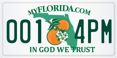 FL license plate 0014PM