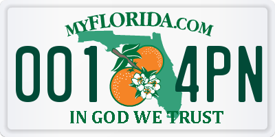 FL license plate 0014PN