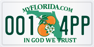 FL license plate 0014PP