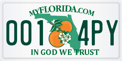 FL license plate 0014PY