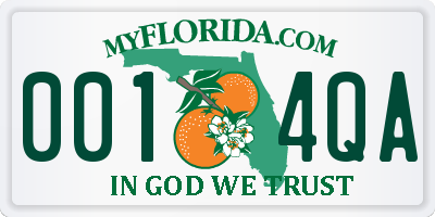 FL license plate 0014QA