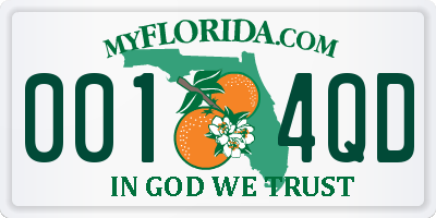 FL license plate 0014QD