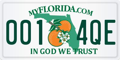 FL license plate 0014QE