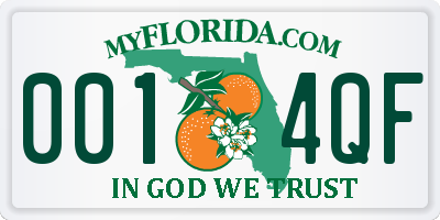 FL license plate 0014QF