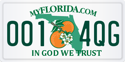 FL license plate 0014QG