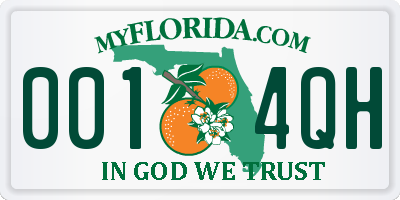 FL license plate 0014QH