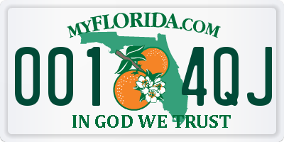 FL license plate 0014QJ