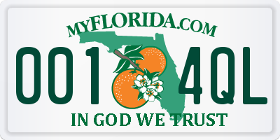 FL license plate 0014QL