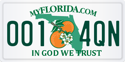 FL license plate 0014QN