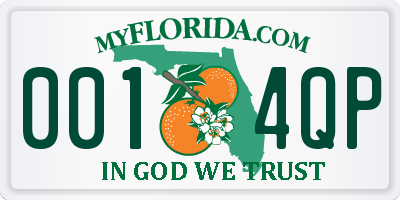 FL license plate 0014QP