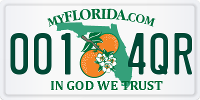 FL license plate 0014QR