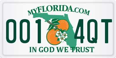 FL license plate 0014QT