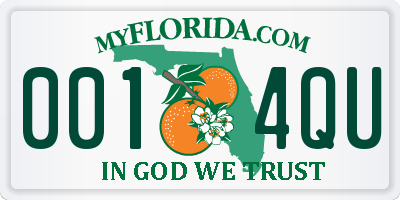 FL license plate 0014QU