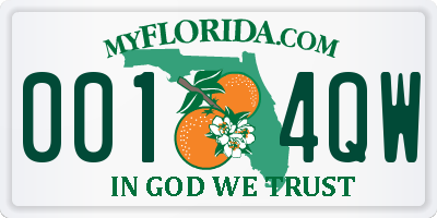 FL license plate 0014QW