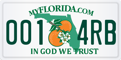 FL license plate 0014RB