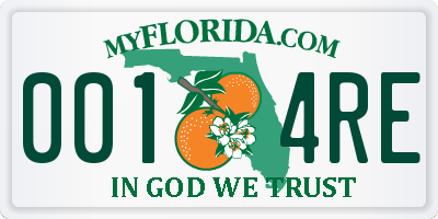 FL license plate 0014RE