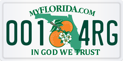 FL license plate 0014RG