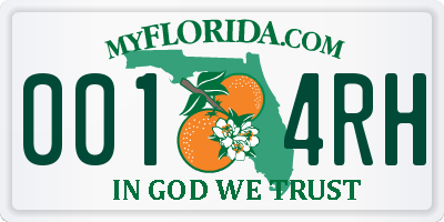 FL license plate 0014RH