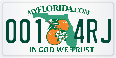 FL license plate 0014RJ