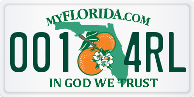 FL license plate 0014RL