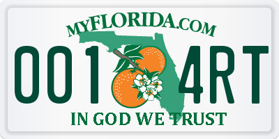 FL license plate 0014RT