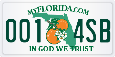 FL license plate 0014SB