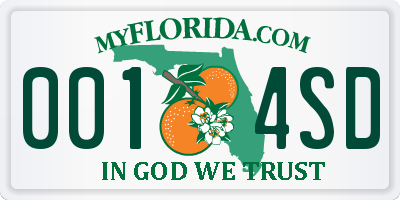 FL license plate 0014SD