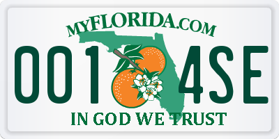 FL license plate 0014SE