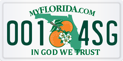 FL license plate 0014SG