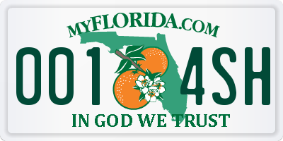 FL license plate 0014SH