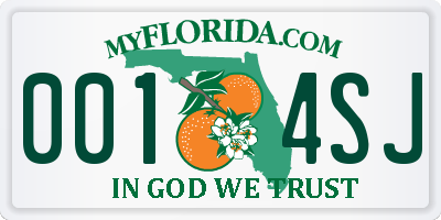 FL license plate 0014SJ