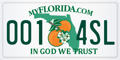 FL license plate 0014SL