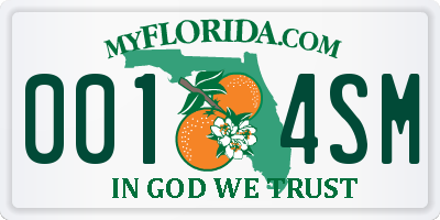 FL license plate 0014SM