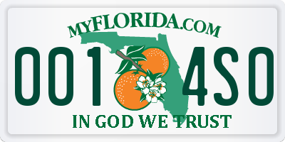 FL license plate 0014SO