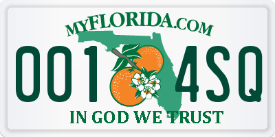 FL license plate 0014SQ