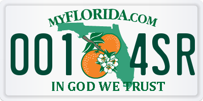 FL license plate 0014SR