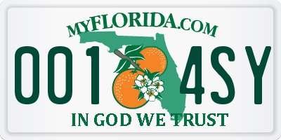 FL license plate 0014SY