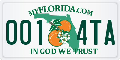 FL license plate 0014TA