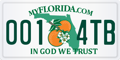 FL license plate 0014TB